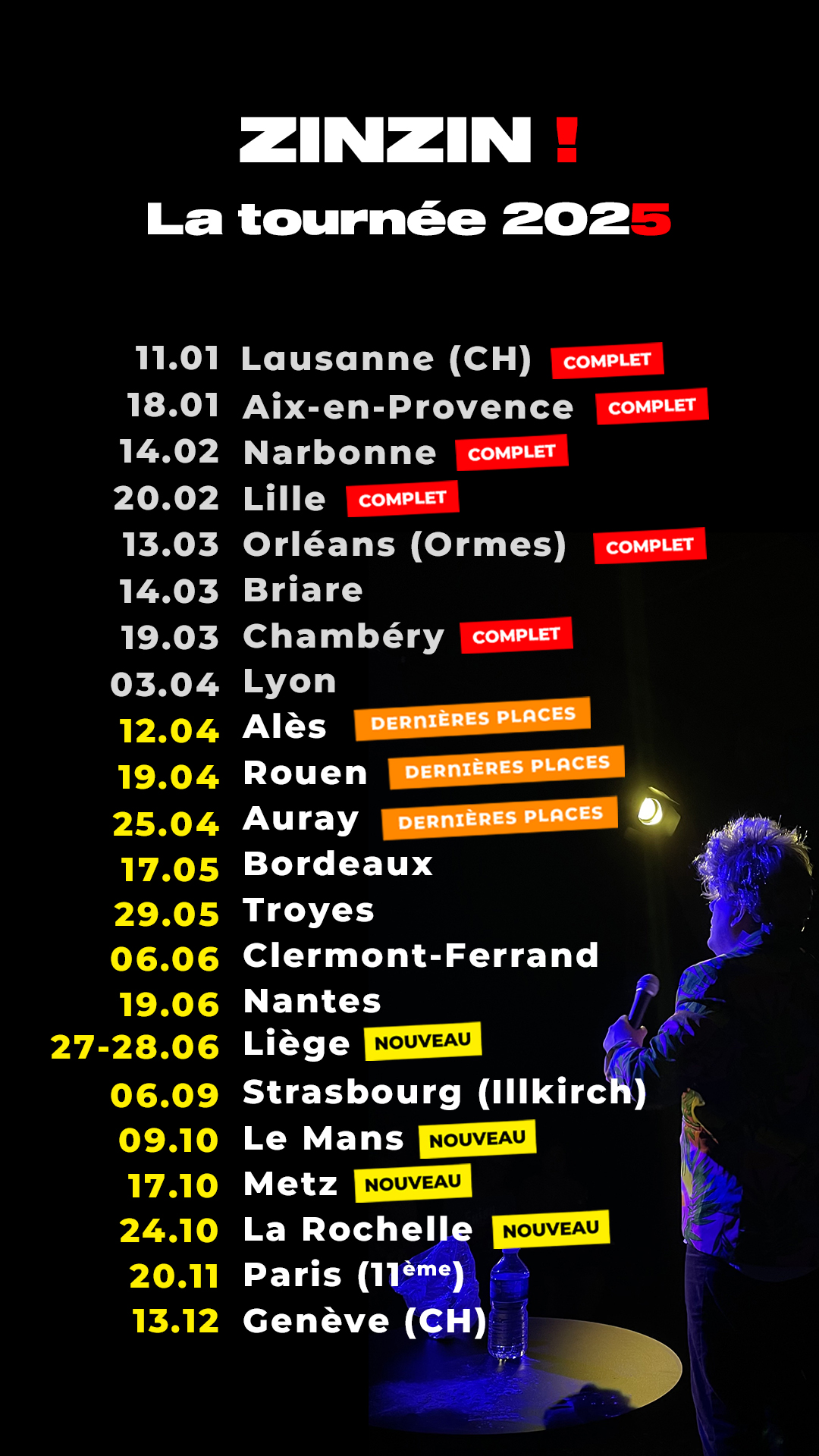 Tournée Zinzin ! 2025. Spectacle de Juste Milieu.